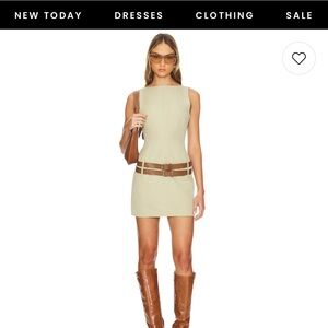 ETHEREAL BUCKLE MINI DRESS IN BEIGE
